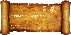 Puskás Gréta névjegykártya