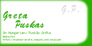 greta puskas business card